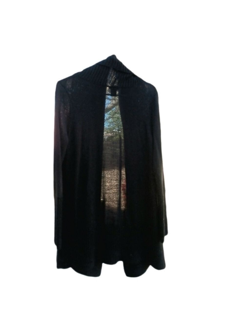 Ann Taylor Black Cardigan Sweater Open Front XL